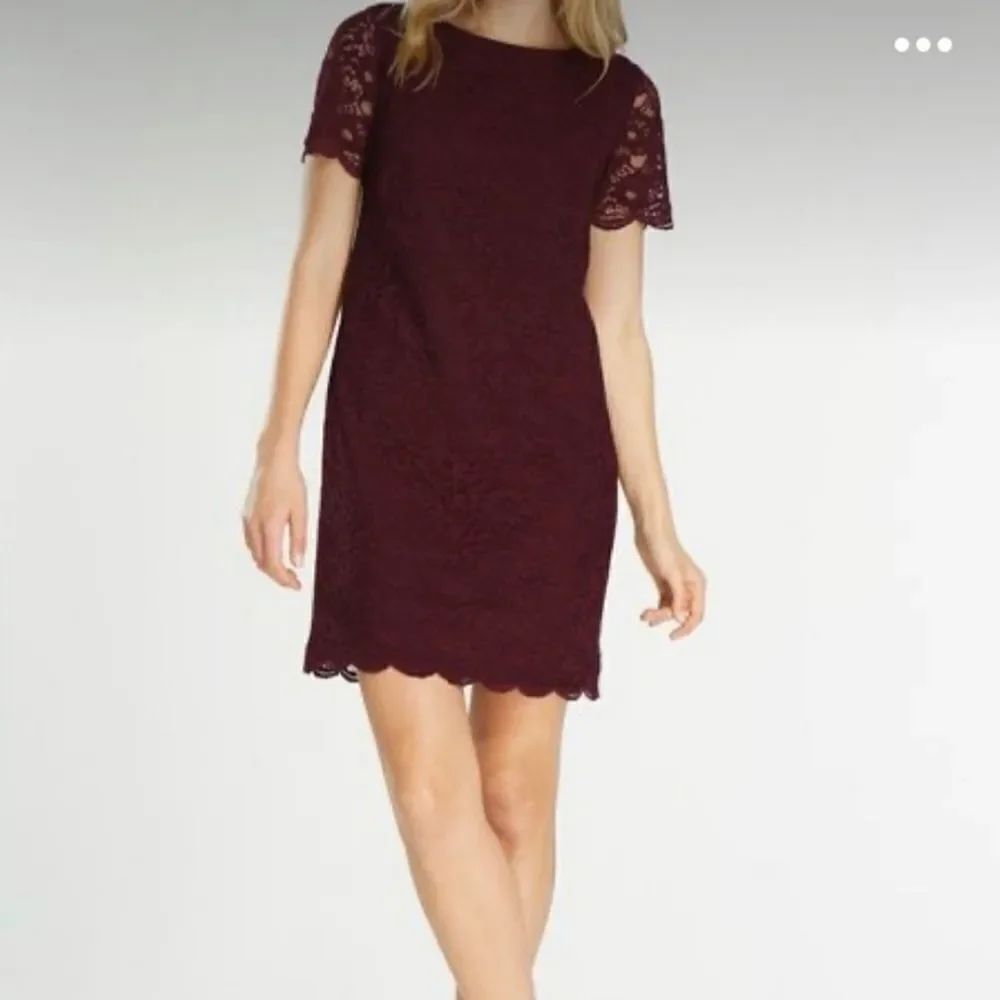 Boden Harriet Lace maroon shift dress sz 6L